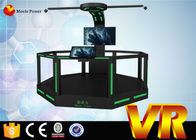 वर्चुअल रियलिटी उपकरण स्टैंडिंग में शूटिंग गेम के साथ एचटीसी VIVE हेडसेट 9 डी वीआर सिम्युलेटर