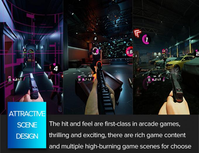 खेल मनोरंजन आर्केड खेल मशीनें इंटरएक्टिव 9 डी वीआर शूटिंग सिम्युलेटर 1