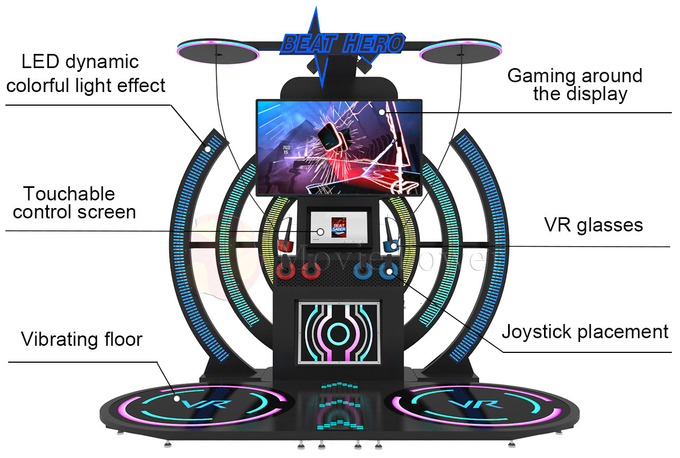 म्यूजिक ट्रेनिंग सिम्युलेटर आर्केड मशीन इंटरएक्टिव फुल मोशन फ्लाइट वीआर म्यूजिक डांस गेम 3