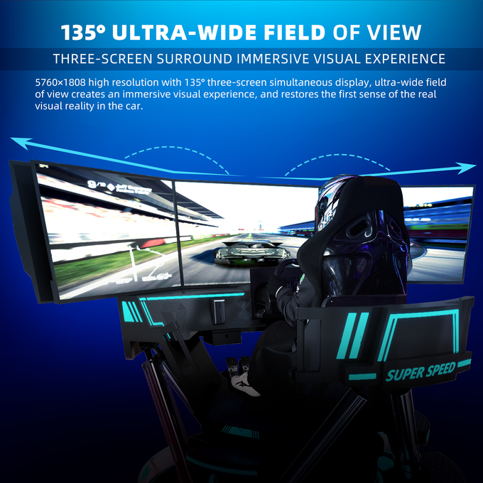 वीआर 3-स्क्रीन कार रेसिंग वर्चुअल रियलिटी सिम्युलेटर 6-डॉफ ब्लैक कार रेसिंग गेम मशीन 5 डी कार ड्राइविंग आर्केड फॉर मॉल 5