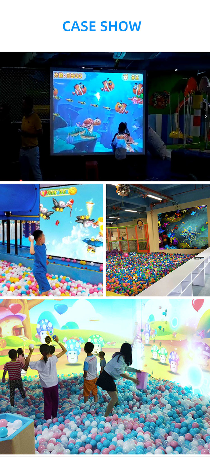 बड़े मंजिल दीवार प्रक्षेपण खेल बच्चों के लिए इनडोर खेल का मैदान पार्क 3 डी इंटरैक्टिव बॉल खेल बच्चों के लिए 7