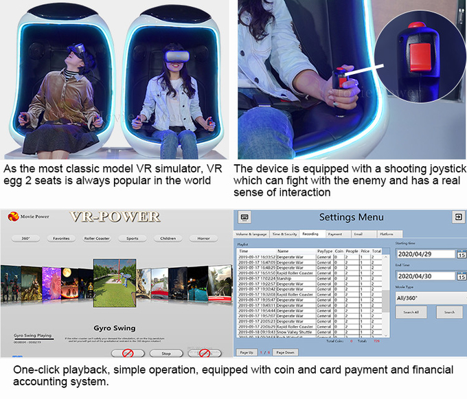 मनोरंजन पार्क Vr 9D मोशन सिम्युलेटर इंटरैक्टिव गेम 9D VR वर्चुअल रियलिटी Egg Vr सिनेमा कुर्सी 4