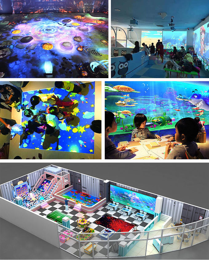 बच्चे खेल का मैदान उपकरण 3 डी प्रोजेक्टर होलोग्राम सुरंग इंटरएक्टिव मोशन फ्लोर गेम्स 0