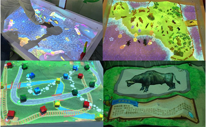 बच्चों के इनडोर खेल का मैदान एआर प्रोजेक्टर मल्टीप्लेयर 3 डी मंजिल प्रक्षेपण 1