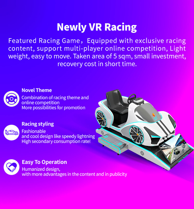 इंडोर गेम रूम के लिए वीआर आर्केड सुपर रेसिंग 9 डी कार ड्राइविंग सिम्युलेटर 0