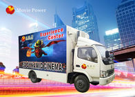 ट्रक मोबाइल 7 डी सिम्युलेटर सिनेमा मूवी थिएटर उपकरण 220V 2.25 किलोवाट