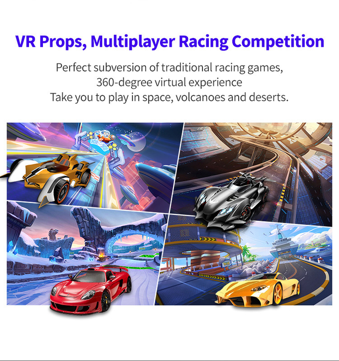 मोशन प्लेटफॉर्म वीआर रेसिंग गेम मशीन के साथ 9डी वर्चुअल रियलिटी कार ड्राइविंग सिम्युलेटर कॉकपिट 3
