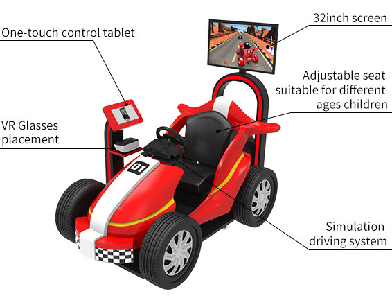 मनोरंजन के लिए बच्चों के लिए 9 डी वर्चुअल रियलिटी ड्राइविंग सिम्युलेटर मल्टीप्लेयर कार रेसिंग गेम 4