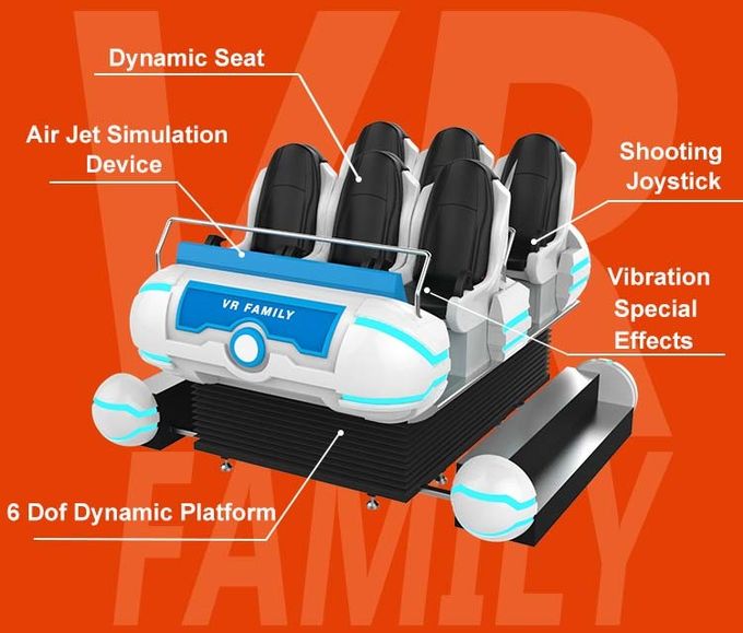 व्यापार लोकप्रिय 6 सीटें परिवार गन शूटिंग खेल इंटरएक्टिव वीआर 9 डी सिम्युलेटर 1