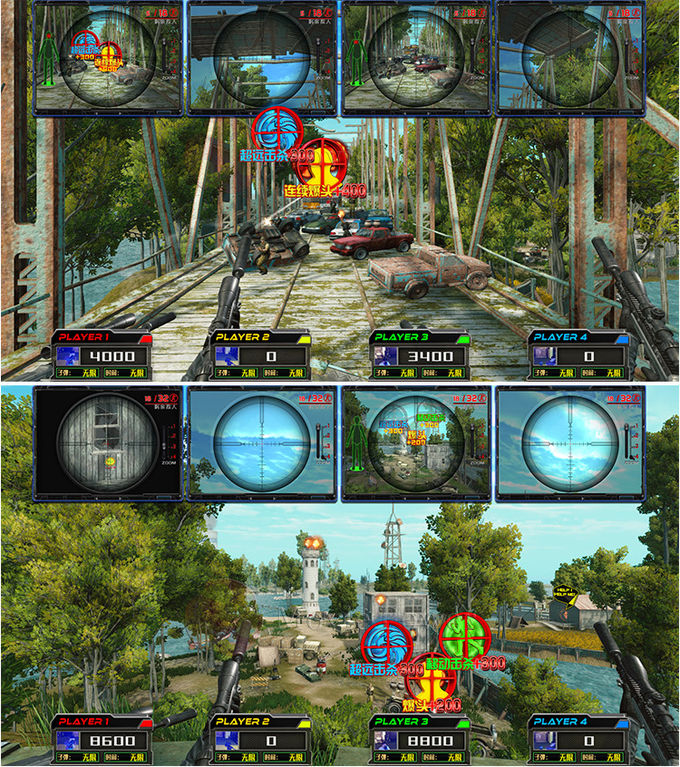 इंटरएक्टिव इनडोर वीआर शूटिंग गेम्स आर्केड मशीन 4 प्लेयर मनोरंजन पार्क के लिए 1